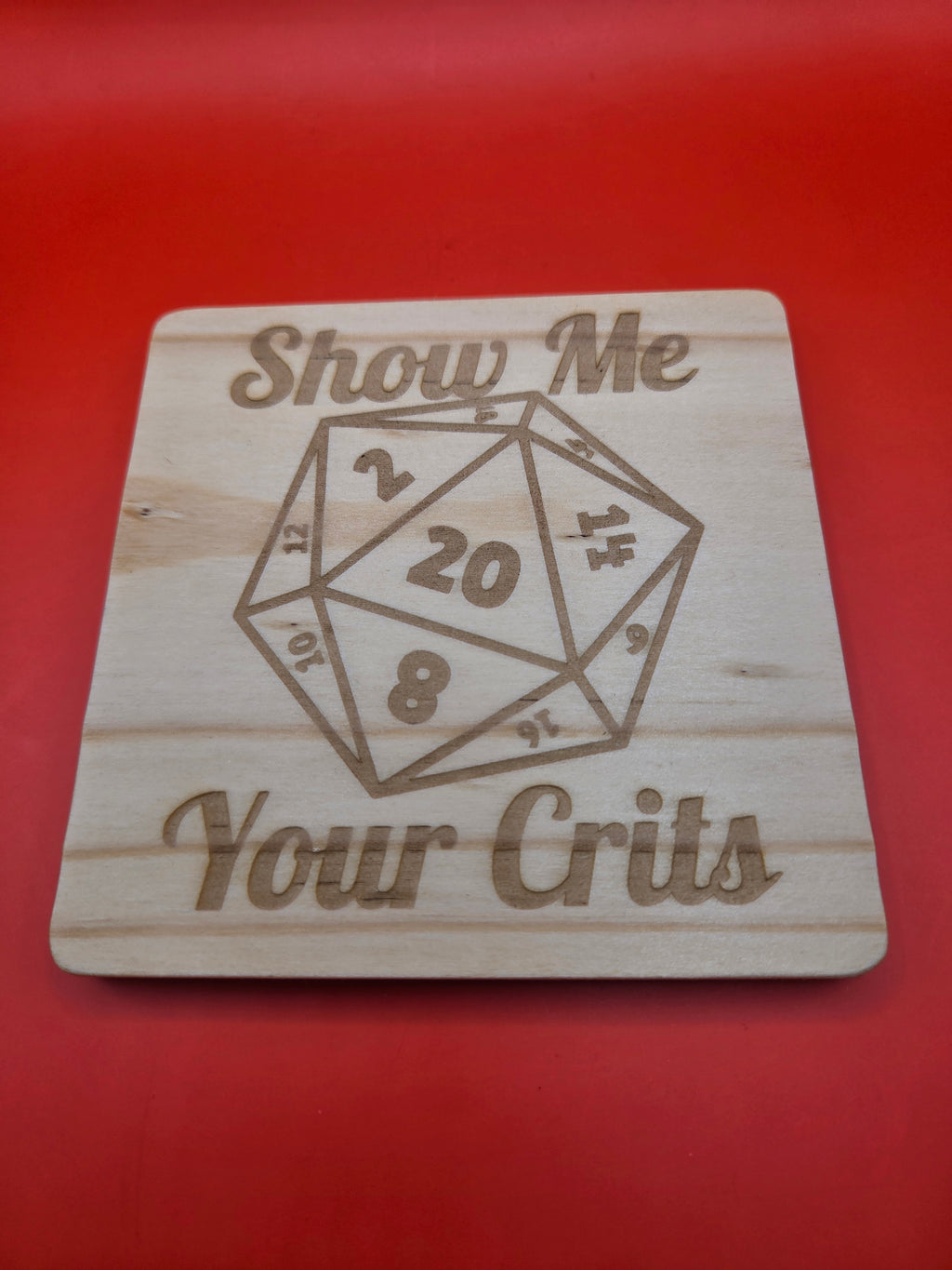 Show Me Your Crits Coaster Set - Wooden Coasters - 4pc