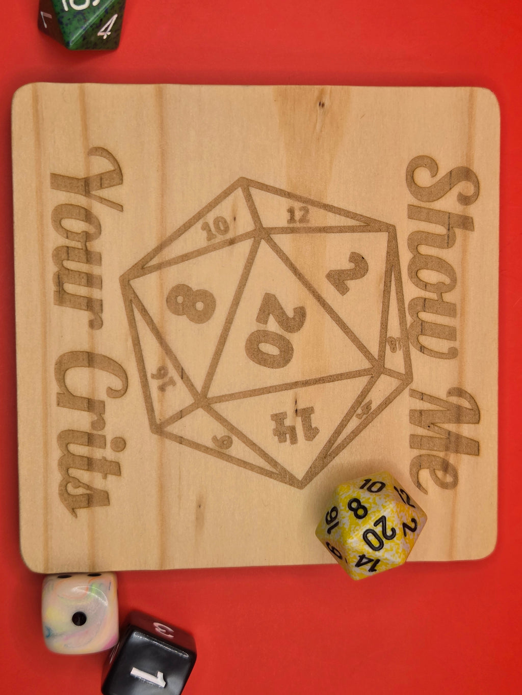 Show Me Your Crits Coaster Set - Wooden Coasters - 4pc
