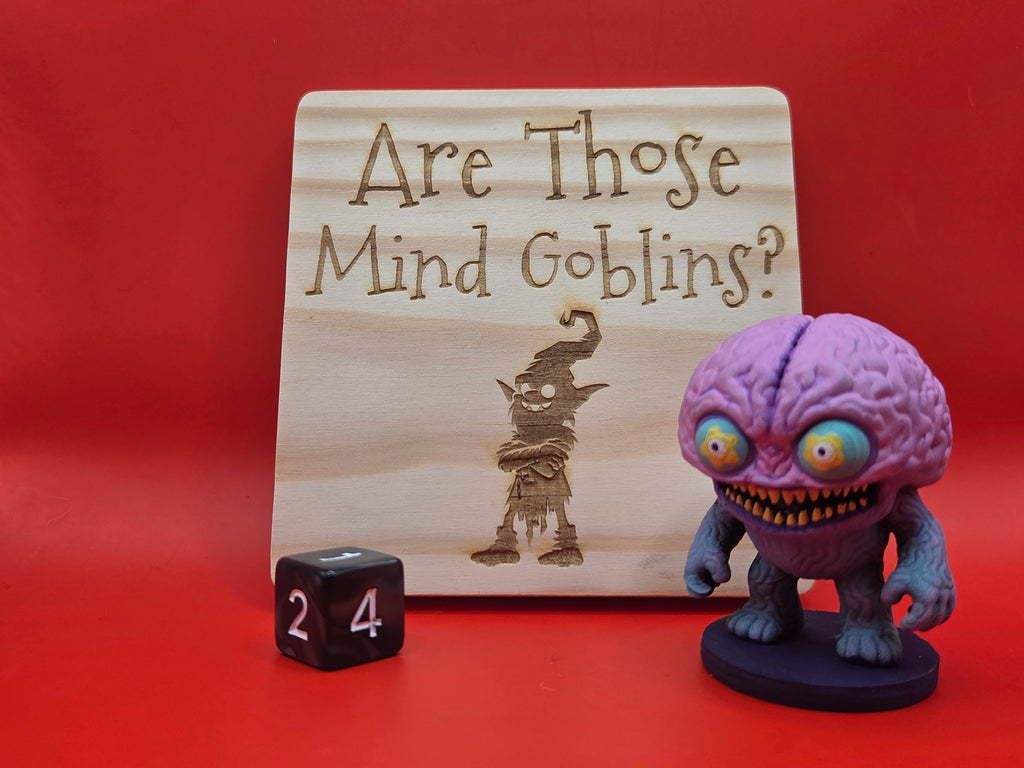 Mind Goblin Coaster set - 4pc - Wooden Coasters
