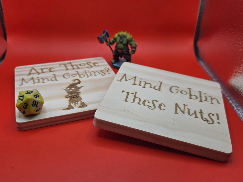 Mind Goblin Coaster set - 4pc - Wooden Coasters
