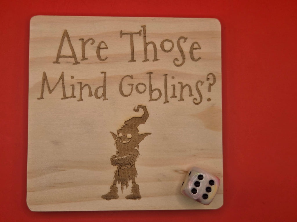 Mind Goblin Coaster set - 4pc - Wooden Coasters