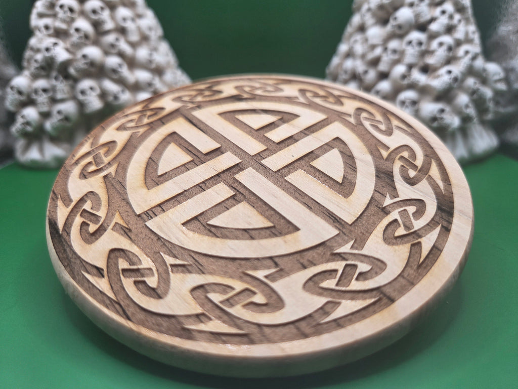 Celtic Shield Knot Coaster Set - 4pc - Wood Engraved
