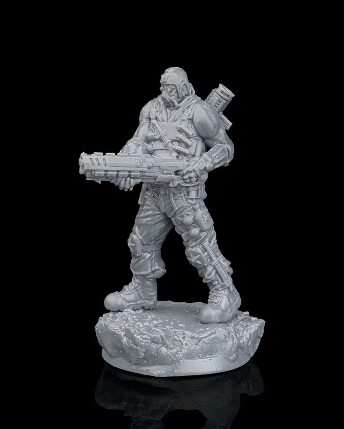 ASSAULT TROOPER - Gunner - Science Fiction - 32mm - Unpainted