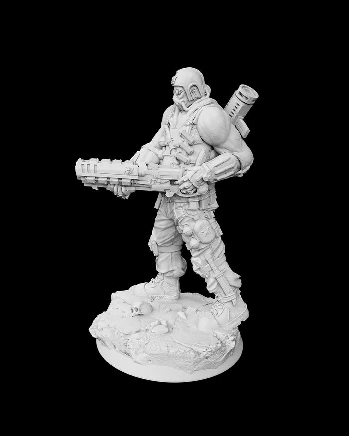 ASSAULT TROOPER - Gunner - Science Fiction - 32mm - Unpainted