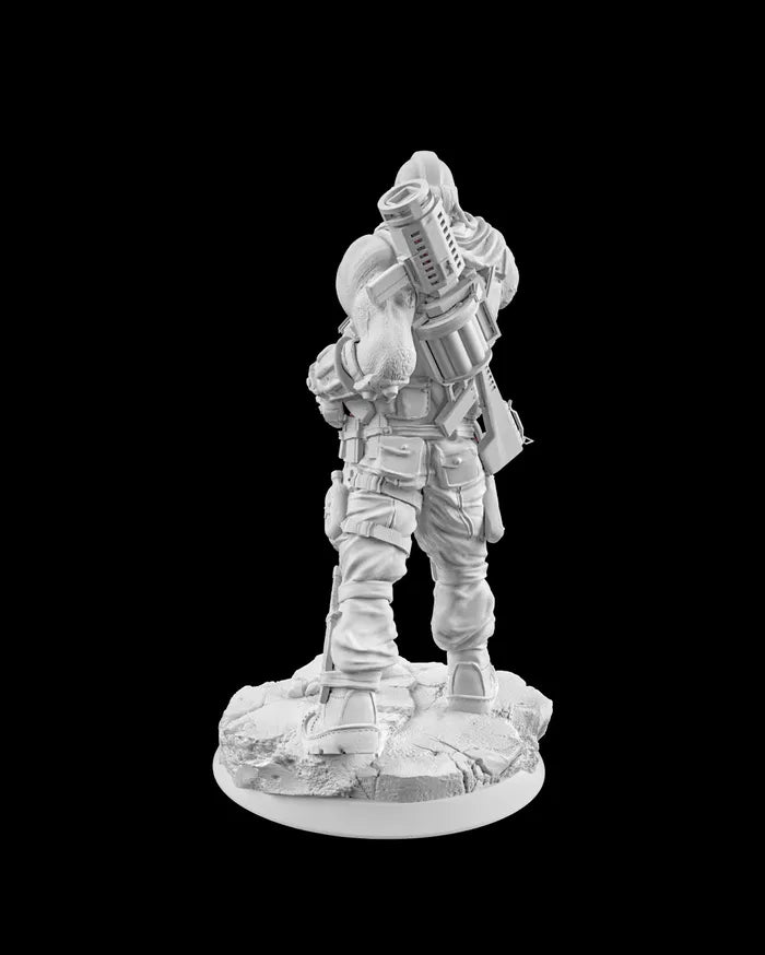 ASSAULT TROOPER - Gunner - Science Fiction - 32mm - Unpainted