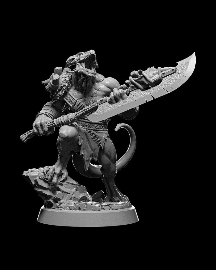 Dragonfolk Warrior - Dragon - 32mm - Unpainted
