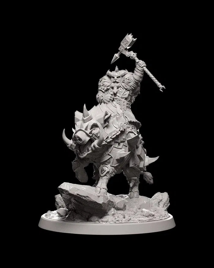 Dwarven Rider - 32mm - Resin - Unpainted