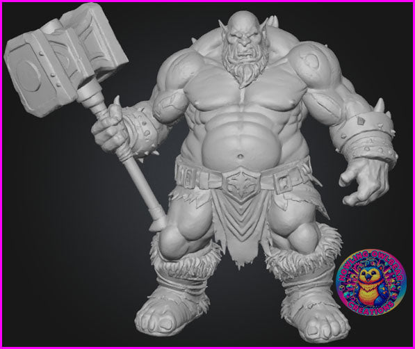 Gorvak the Blood-Bellow - 32mm - Orc Warrior - Unpainted. Original Design - unpainted