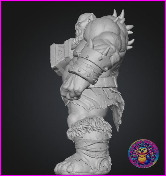 Gorvak the Blood-Bellow - 32mm - Orc Warrior - Unpainted. Original Design - unpainted