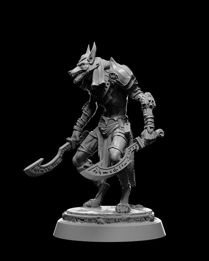 Jackal Warrior Sword - 32mm - 3D Printed Resin - Unpainted