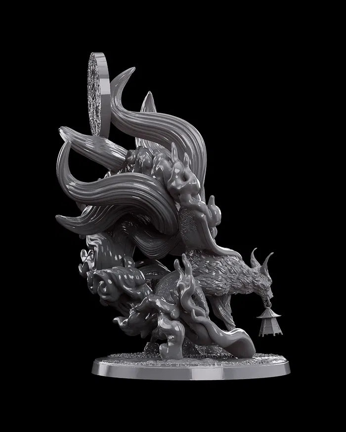 Kitsune, Trickster of a Thousand Forms - Nine Tails - 32mm - Unpainted