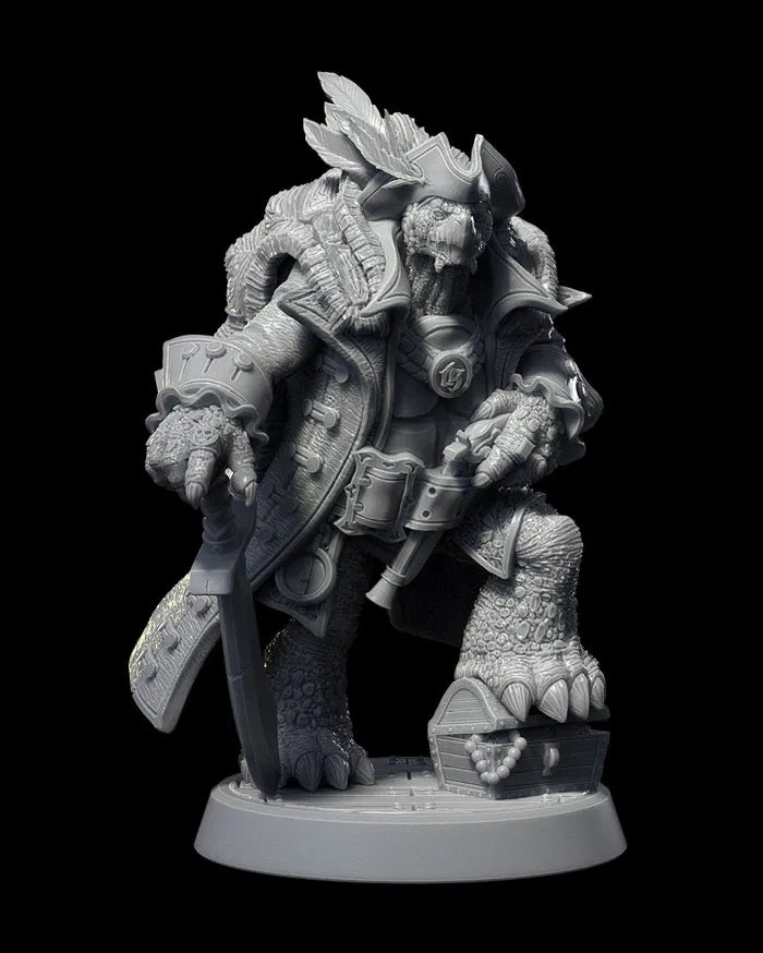 Krog , Pirate Captain. 32mm - Resin - Unpainted
