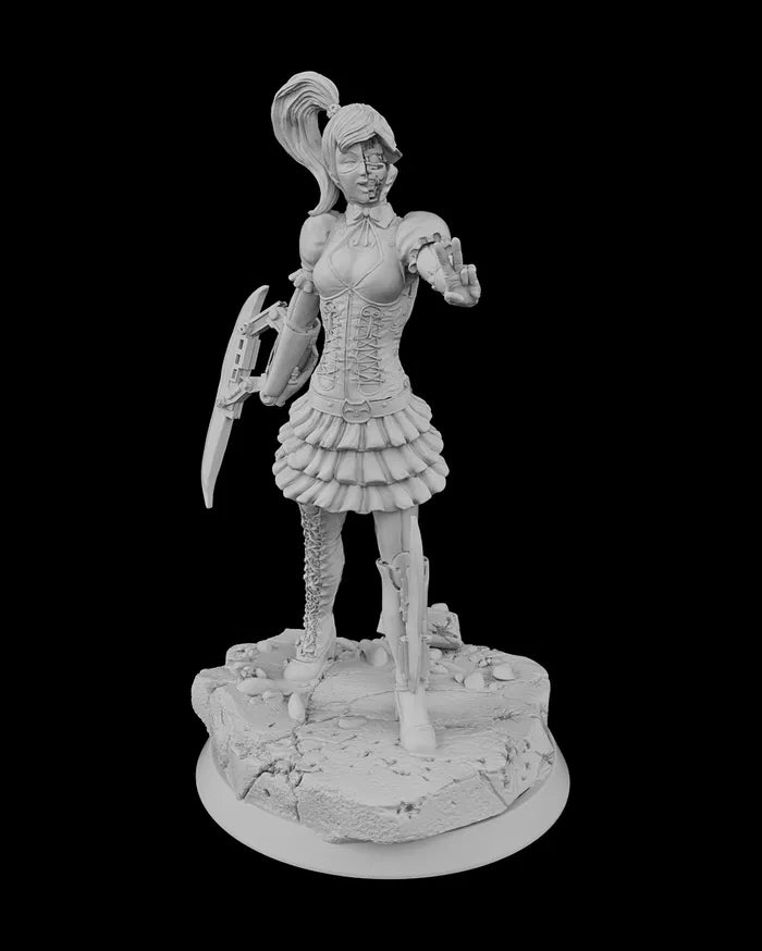  TWIN ANDROIDS - Science fiction - Robot Girls - 32mm - Unpainted