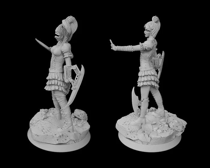  TWIN ANDROIDS - Science fiction - Robot Girls - 32mm - Unpainted