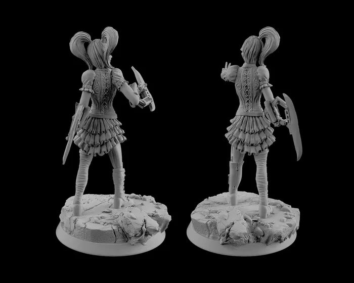  TWIN ANDROIDS - Science fiction - Robot Girls - 32mm - Unpainted